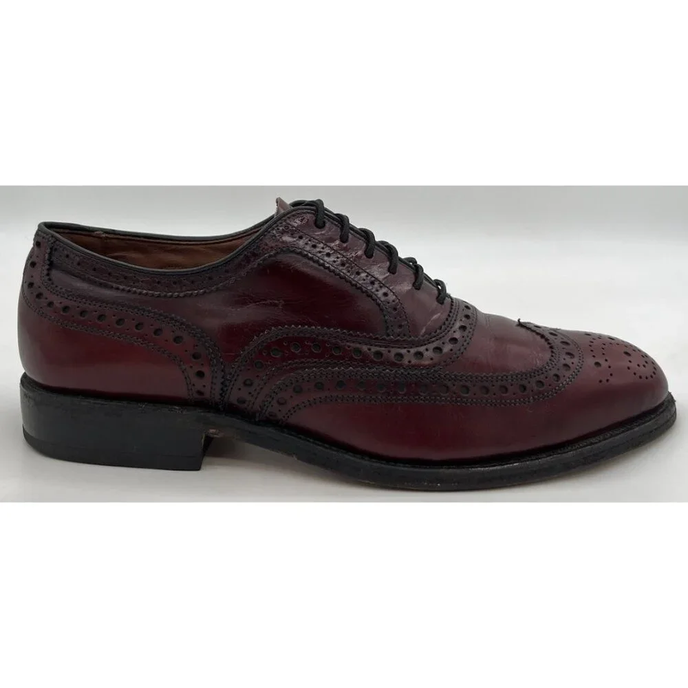 Allen Edmonds MCALLISTER Wing-Tip Burgundy Oxblood Leather Oxfords Men’s Size 6C